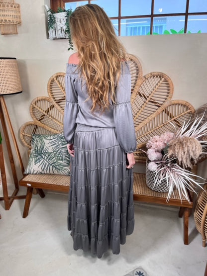 Silver silk Gypsy dress