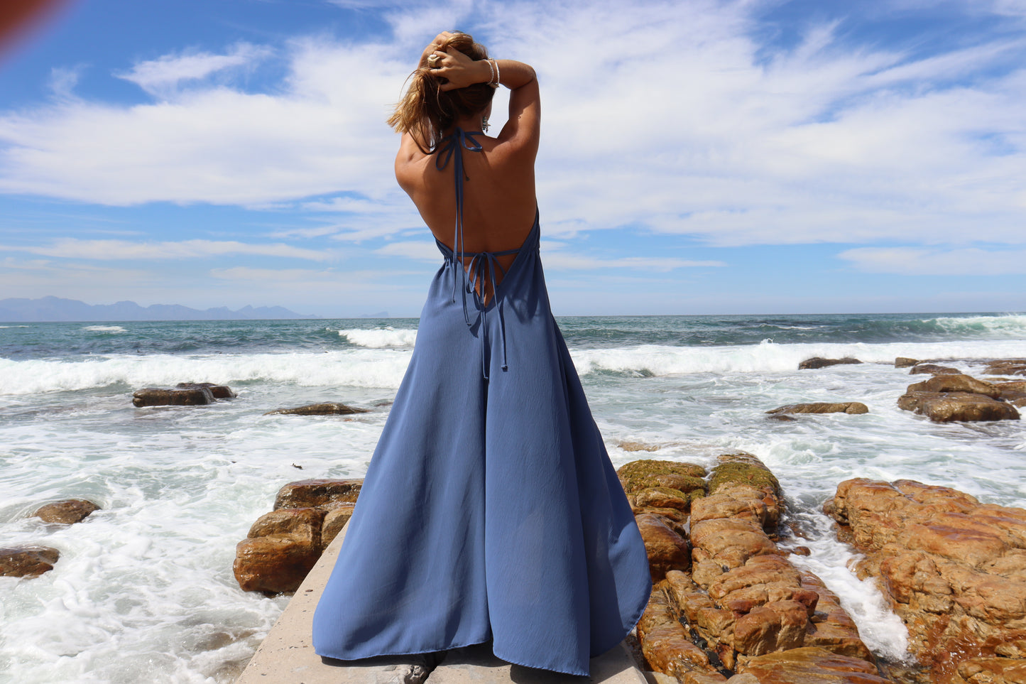 Denim Blue Halter Dress