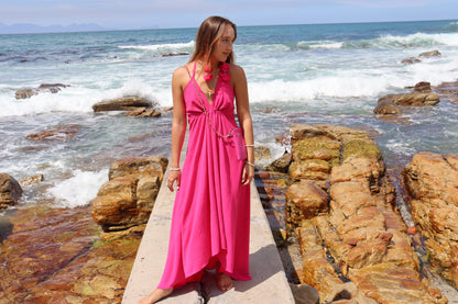 Hot Pink Halter dress