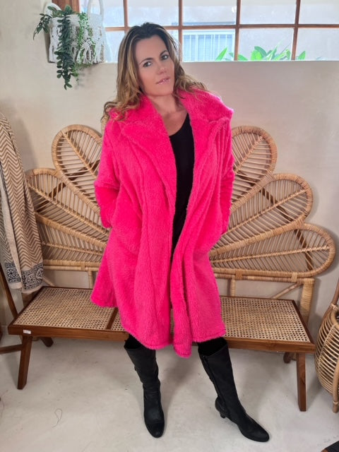 Hot Pink furry Coat