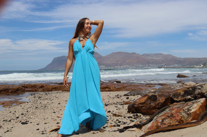 Turquois Halter Dress