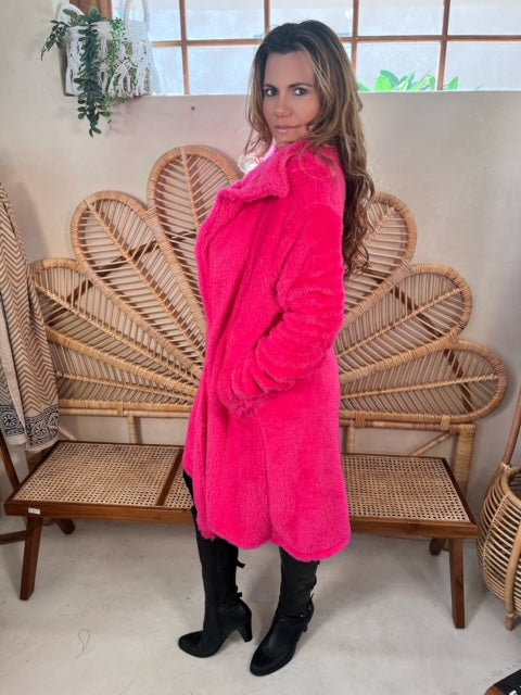 Hot Pink furry Coat