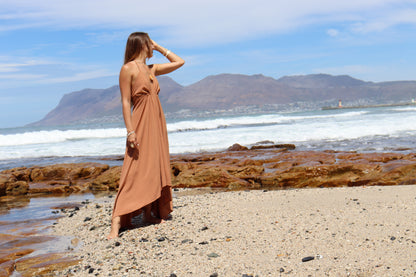 Tan Halter Dress