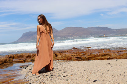 Tan Halter Dress