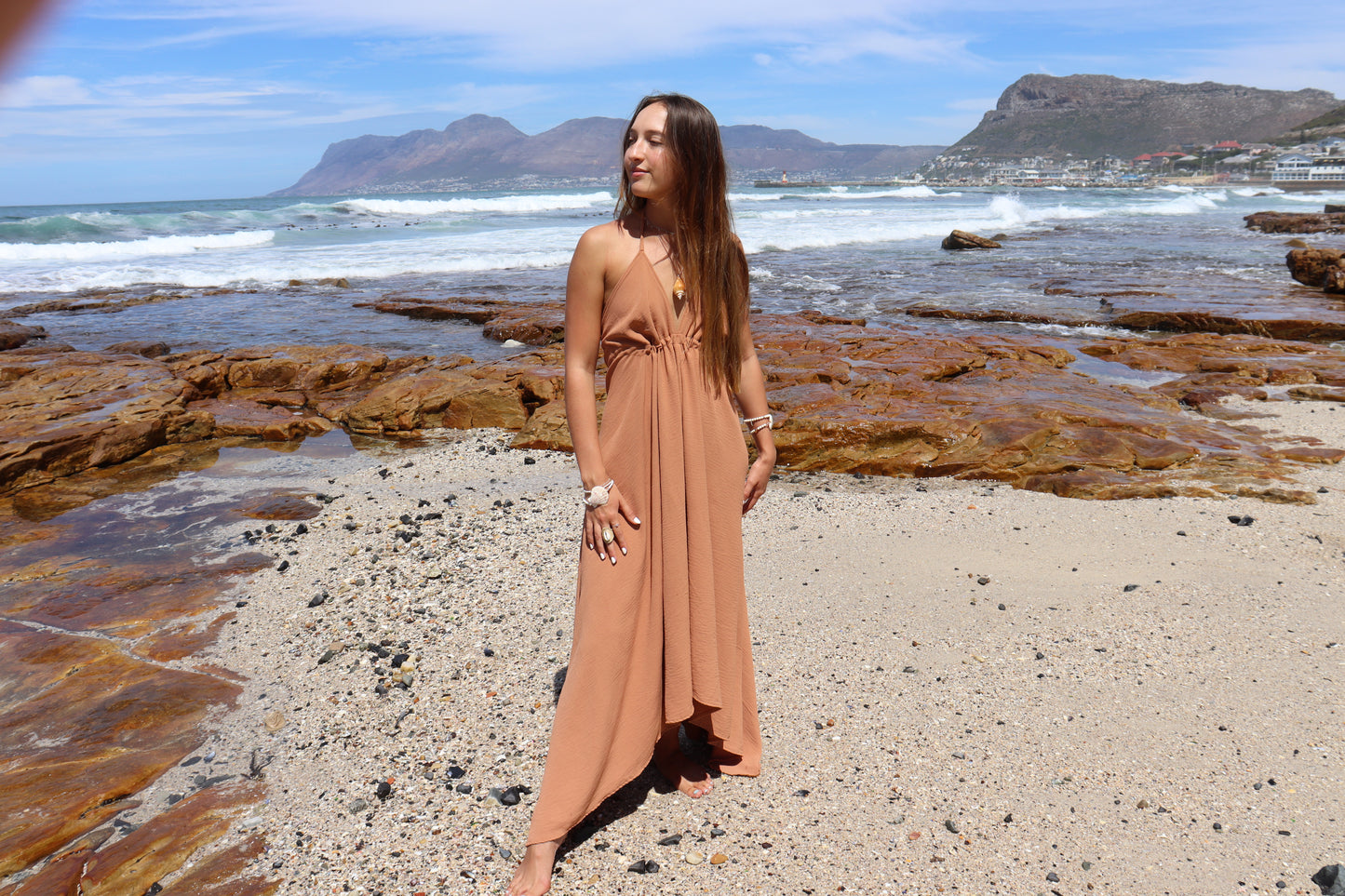 Tan Halter Dress