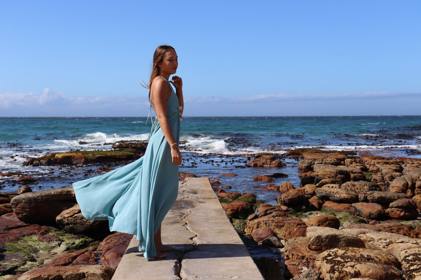 Light Blue Halter Dress