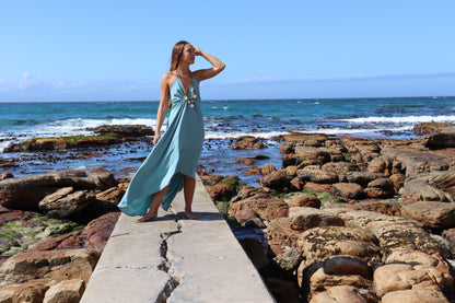 Light Blue Halter Dress