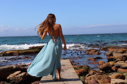 Light Blue Halter Dress